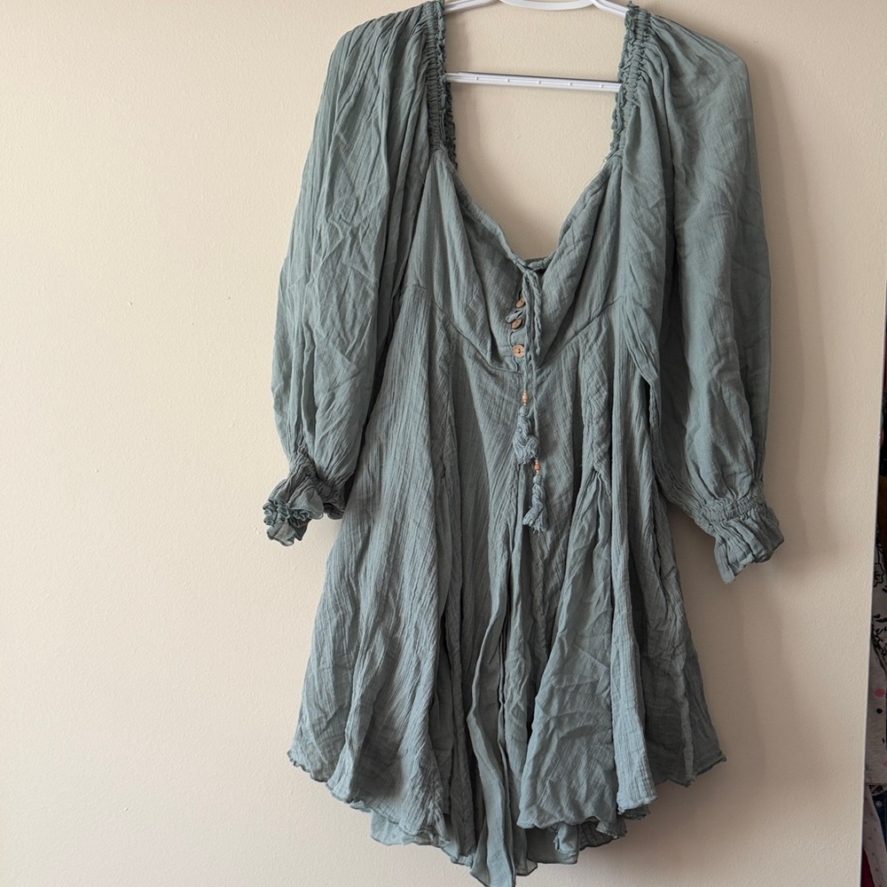 Free People flowy dress moss green